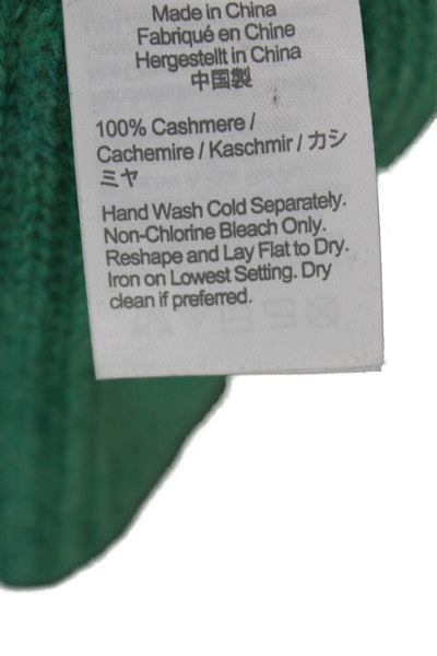 J Crew Womens Cashmere Knitted Scarf Solid Green Size 72"X12"