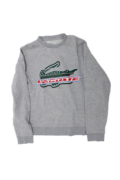 Lacoste Childrens Boys Long Sleeves Alligator Sweater Grey Cotton Size 14