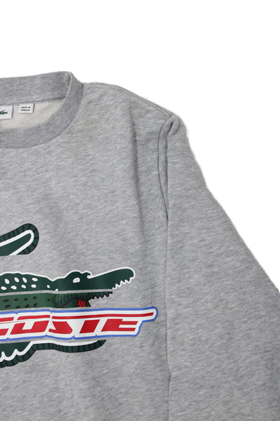 Lacoste Childrens Boys Long Sleeves Alligator Sweater Grey Cotton Size 14