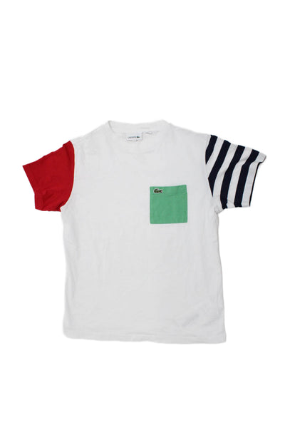 Lacoste Childrens Boys Tee Shirt White Multi Colored Size 12