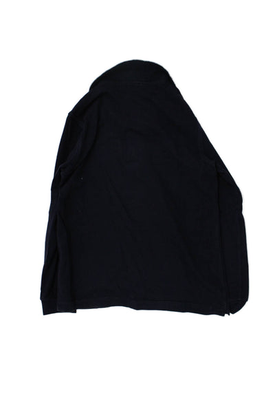 Il Gufo Childrens Boys Long Sleeves Polo Shirt Navy Blue Cotton Size 8