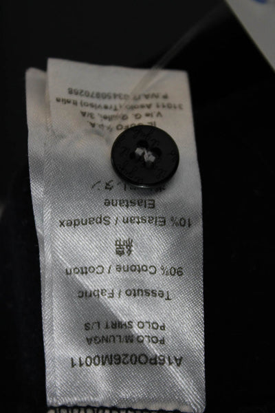 Il Gufo Childrens Boys Long Sleeves Polo Shirt Navy Blue Cotton Size 8