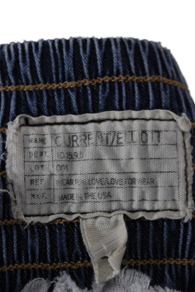 Current/Elliott Women A-Line Skirt Blue Cotton Button Short Size 1