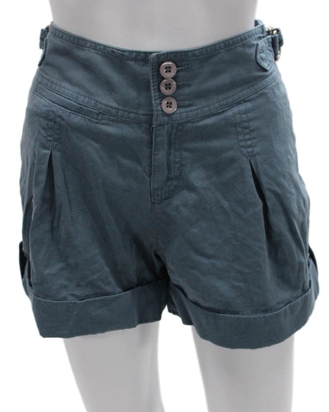 Marc By Marc Jacobs Women Utility Shorts Blue 100% Cotton Button Size 4