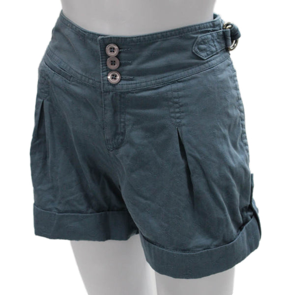 Marc By Marc Jacobs Women Utility Shorts Blue 100% Cotton Button Size 4
