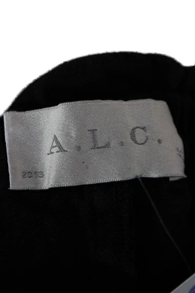 ALC Womens Paperbag Linen Shorts Black Size 6