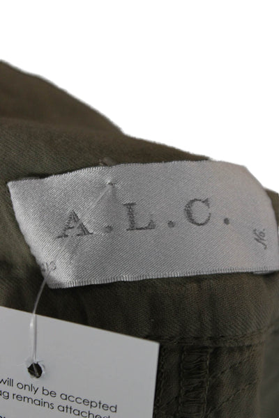 ALC Womens Chino Pants Green Cotton Inseam 27 Size 8