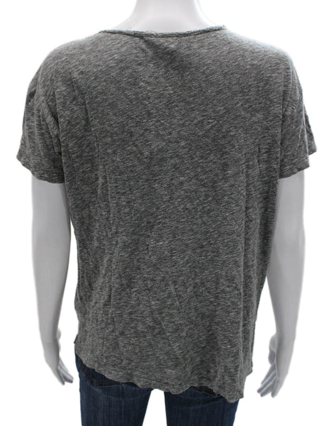 Joie Women Basic Gray Scoop Neck Short Sleeve T-Shirt 53% Cotton Size S
