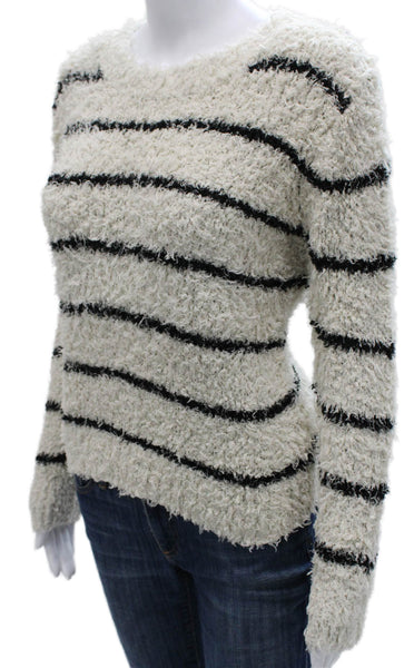 Vince Women Pullover Striped Cotton Round Neck Long Sleeve Sweater Size M