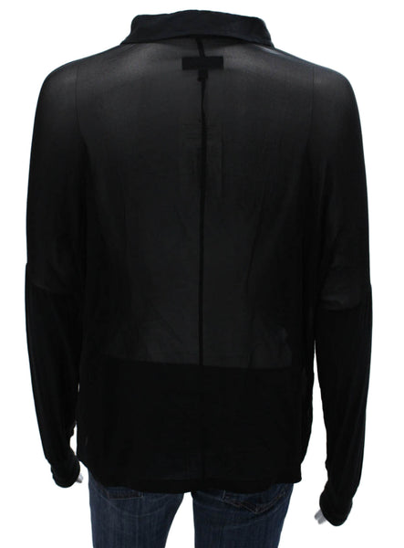 Rag & Bone Women Collared Black Button-Up Long Sleeve Polyester Size XS