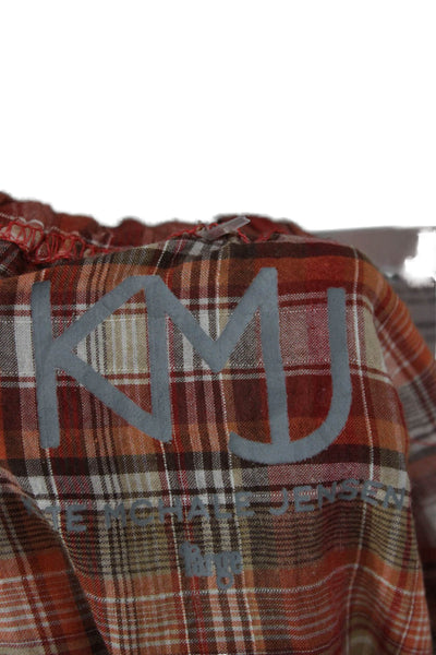 Kate McHale Jensen Women Tunic Off Shoulder Plaid Longsleeve Multi Size L