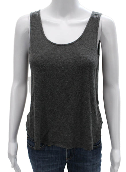 Theory Womens Basic Viscose Scoop Neck Sleeveless Tank Gray Size S