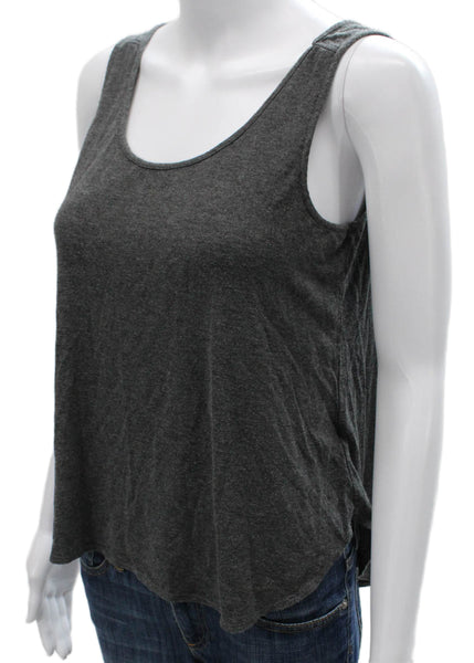 Theory Womens Basic Viscose Scoop Neck Sleeveless Tank Gray Size S
