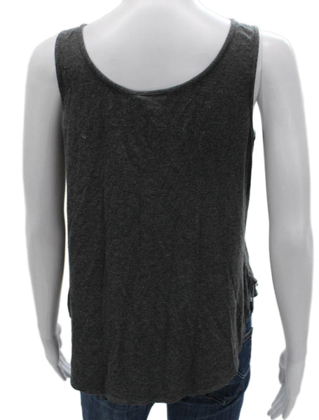 Theory Womens Basic Viscose Scoop Neck Sleeveless Tank Gray Size S