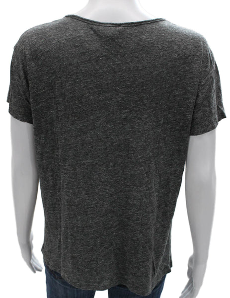 Joie Women Basic Gray Scoop Neck Cotton Blend T-Shirt Short Sleeve Size S