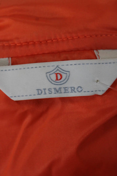 Dismero Women Quilted Orange Polyamide Vest Sleeveless Button Equestrian Size S