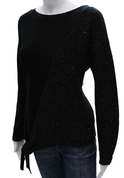 Lafayette 148 New York Women Black Boatneck Pullover Sweater Size S