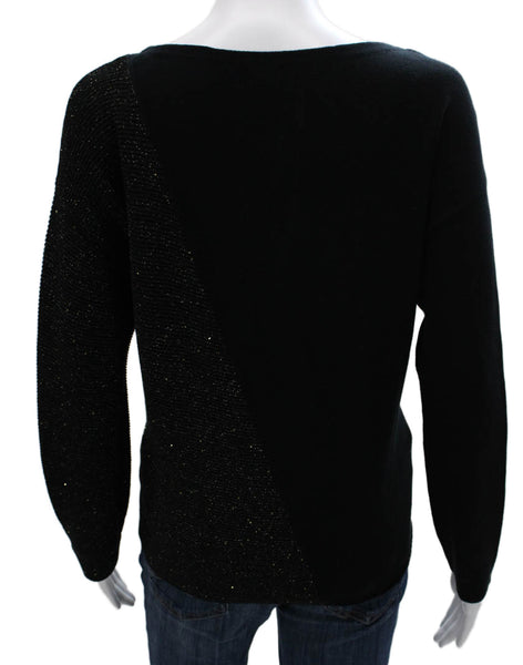 Lafayette 148 New York Women Black Boatneck Pullover Sweater Size S
