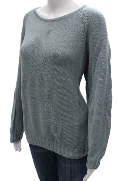 Salvatore Ferragamo Womens Pullover Sweater Blue Boat Neck Long Sleeve Size S