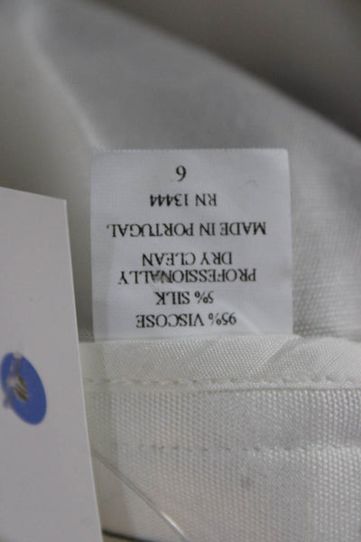 Barry Bricken Women Dress Pants White Viscose Zip Size 6