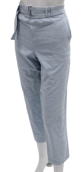 Vince Womens Cropped Cotton Pants Blue Buckle Inseam 27 Size M