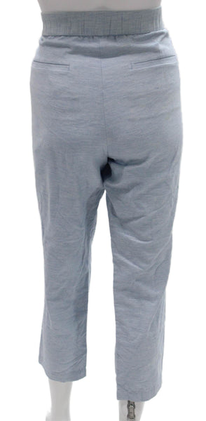 Vince Womens Cropped Cotton Pants Blue Buckle Inseam 27 Size M