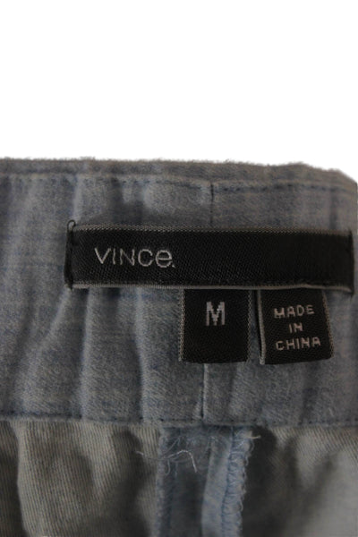 Vince Womens Cropped Cotton Pants Blue Buckle Inseam 27 Size M