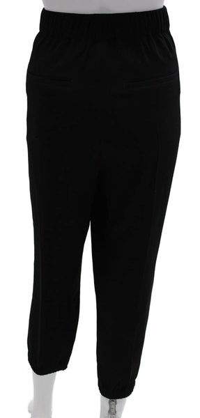 Vince Womens Ankle Pants Black Triacetate Button Size L