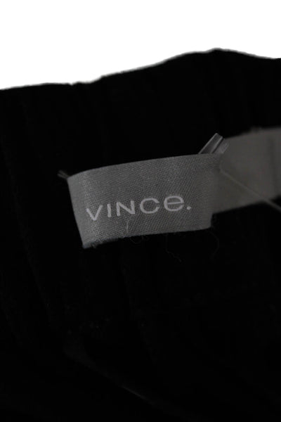 Vince Womens Ankle Pants Black Triacetate Button Size L