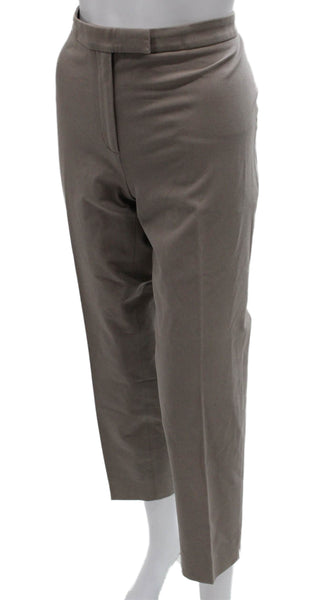 Peserico Womens Ankle Pants Gray Cotton Zip Solid 26 Inseam Size 48