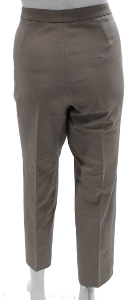 Peserico Womens Ankle Pants Gray Cotton Zip Solid 26 Inseam Size 48