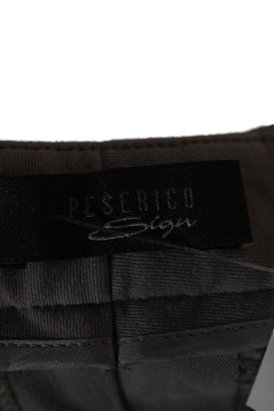 Peserico Womens Ankle Pants Gray Cotton Zip Solid 26 Inseam Size 48