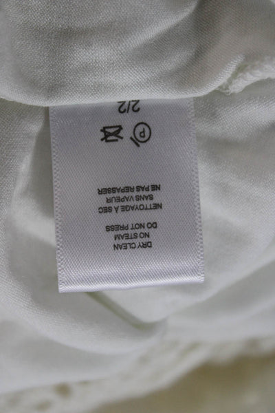 ALC Women Fit & Flare Dress Ivory Long Sleeve Cotton Size XL