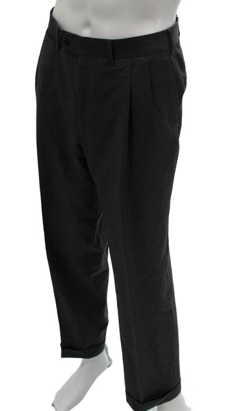 Boyds Mens Wool Gray Dress Pants Button Closure Size 52