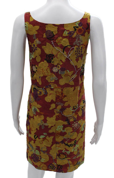 Dries Van Noten Women Silk Multicolor Shift Dress Knee Length Size 40