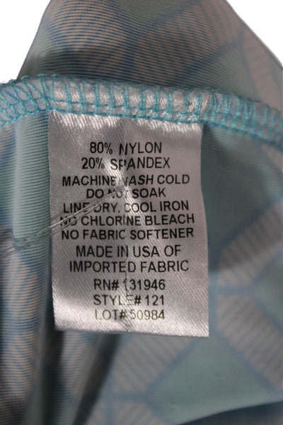 Jude Connally Women Shift Dress Blue Geometric Short Sleeve Size M
