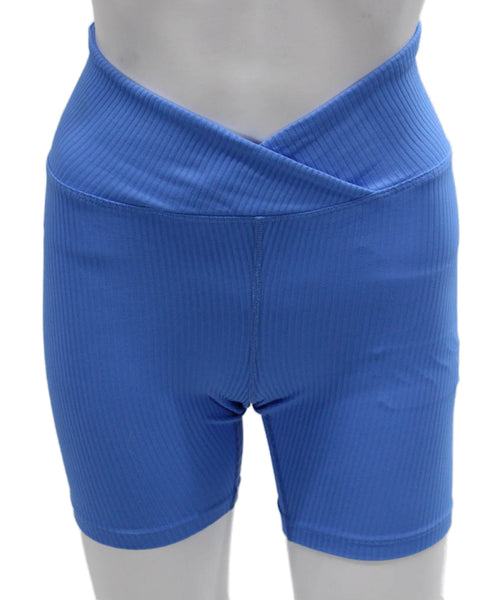 Year Of Ours Womens Biker Shorts Blue Striped Nylon Size XS