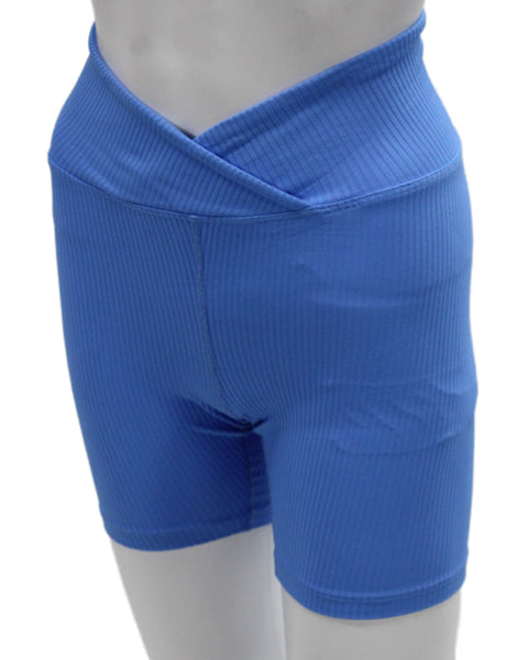 Year Of Ours Womens Biker Shorts Blue Striped Nylon Size XS
