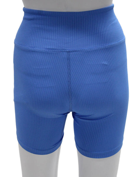 Year Of Ours Womens Biker Shorts Blue Striped Nylon Size XS
