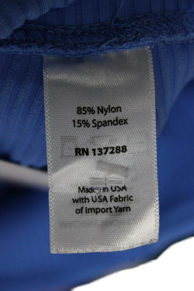 Year Of Ours Womens Biker Shorts Blue Striped Nylon Size XS