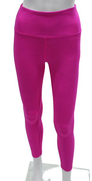 Carbon 38 Womens Ankle Leggings Pink Striped 85% Nylon Size XS