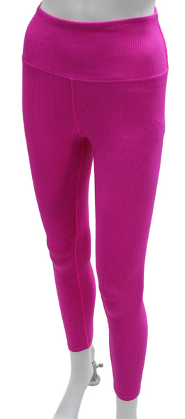 Carbon 38 Womens Ankle Leggings Pink Striped 85% Nylon Size XS