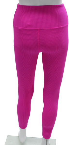 Carbon 38 Womens Ankle Leggings Pink Striped 85% Nylon Size XS