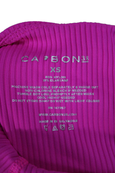 Carbon 38 Womens Ankle Leggings Pink Striped 85% Nylon Size XS