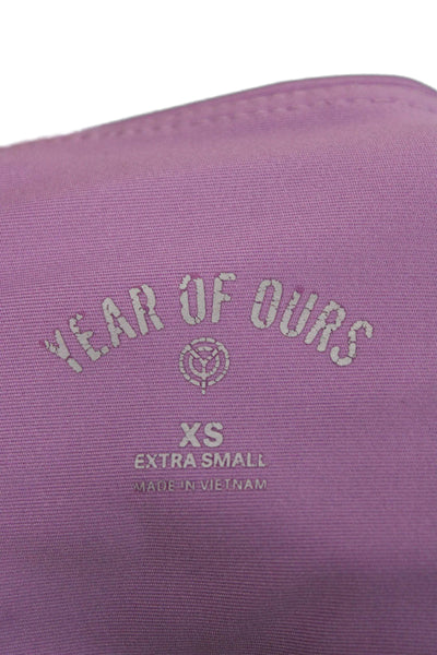 Year Of Ours Womens Ankle Leggings Purple Recycled Polyester Size XS