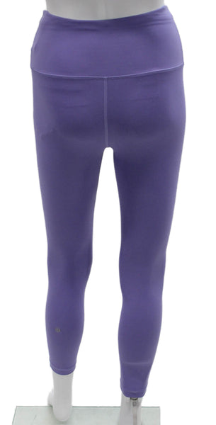 Lululemon Women Purple Ankle Leggings Polyester Blend Solid Size 4
