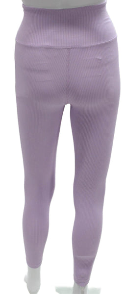 Year Of Ours Womens Striped Purple Nylon Ankle Leggings Pull On Size XS