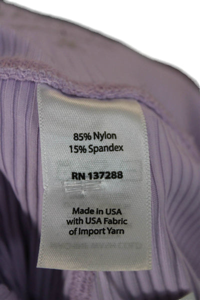 Year Of Ours Womens Striped Purple Nylon Ankle Leggings Pull On Size XS