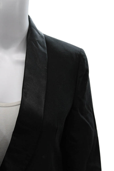 MNG Women Tuxedo Blazer Black Wool Button Long Sleeve Size XS