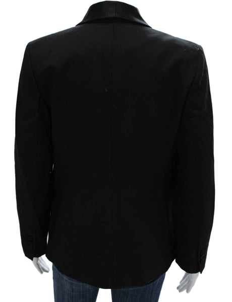 MNG Women Tuxedo Blazer Black Wool Button Long Sleeve Size XS